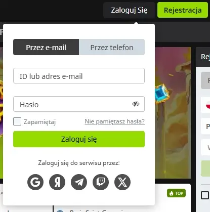 Formularz logowania do poczty WinWin Casino